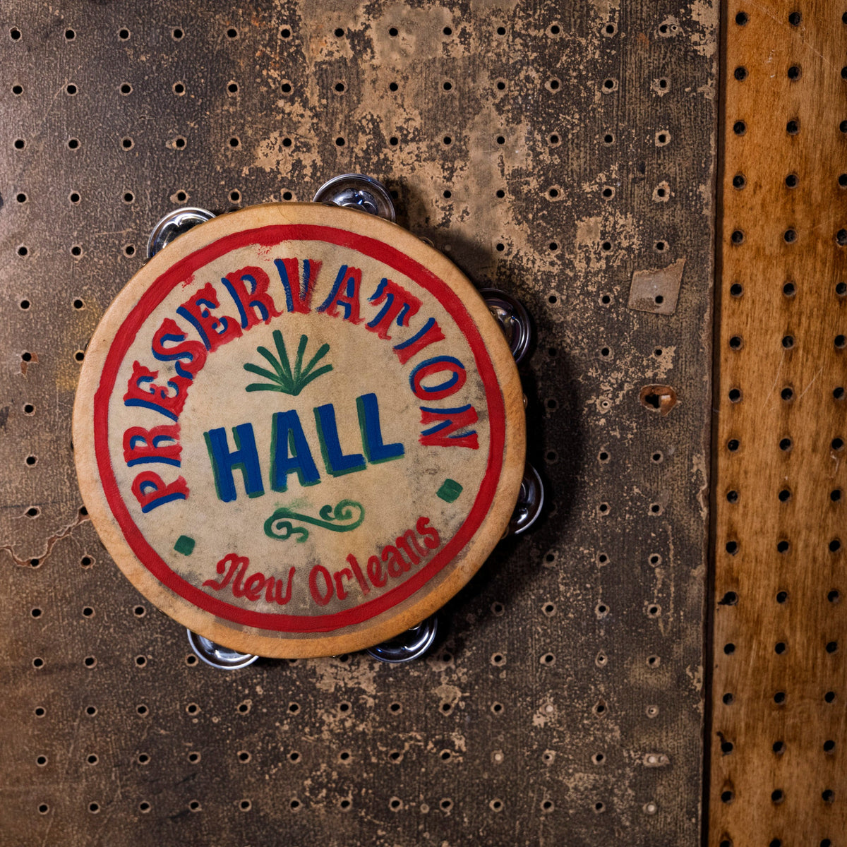 Hand-Painted Preservation Hall Tambourine