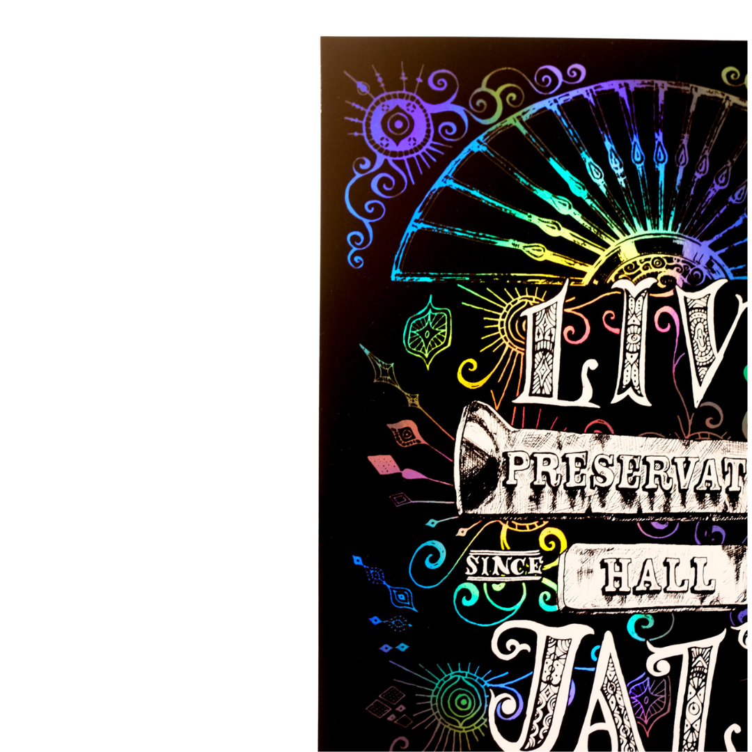 "Live Jazz" Rainbow Holographic Screen Printed Poster