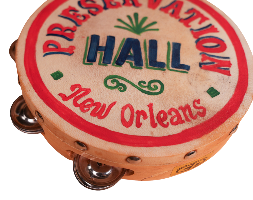 Hand-Painted Preservation Hall Tambourine